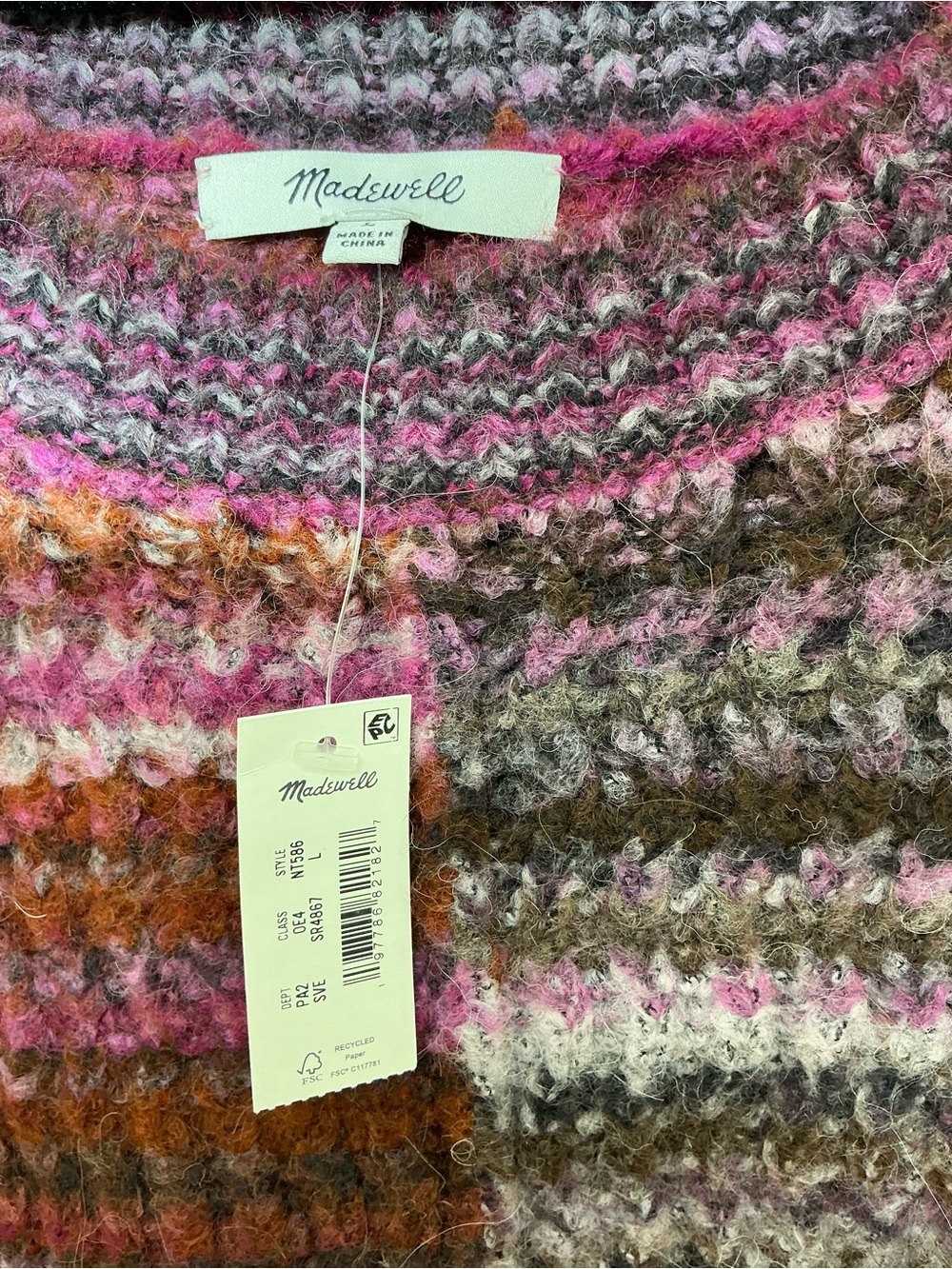 Madewell Marled Purple Crewneck Sweater - Picture 5 of 8